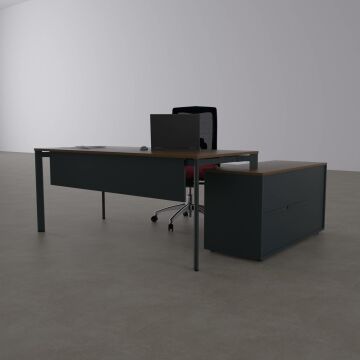 Five 120 cm Alt Etajerli Çalışma Masası 160x80 - Ceviz