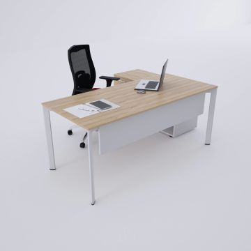 Five 120 cm Alt Etajerli Çalışma Masası 160x80 - Meşe