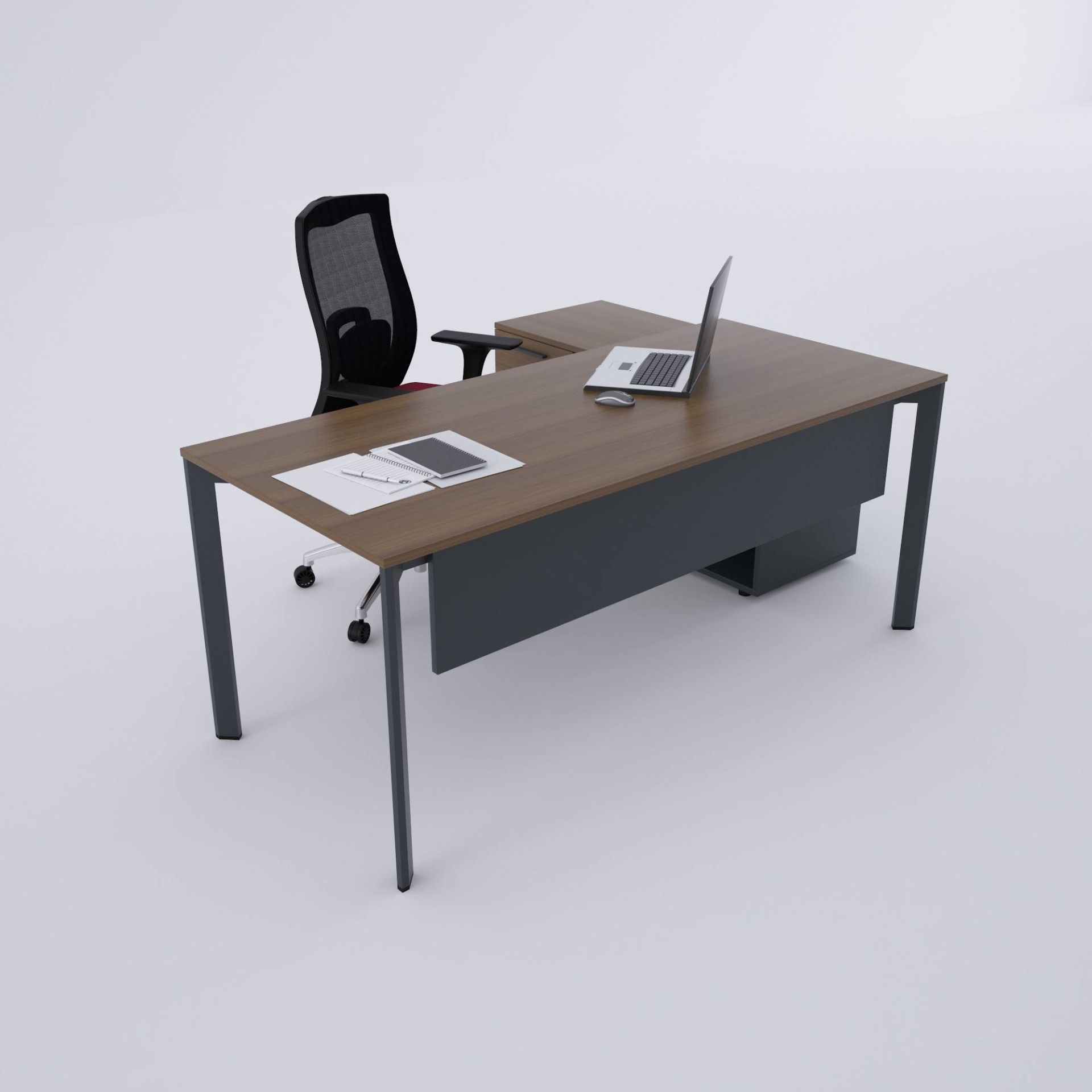 Five 120 cm Alt Etajerli Çalışma Masası 180x80 - Ceviz