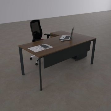 Five 120 cm Alt Etajerli Çalışma Masası 180x80 - Ceviz