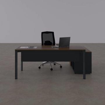 Five 120 cm Alt Etajerli Çalışma Masası 180x80 - Ceviz