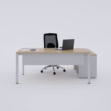 Five 120 cm Alt Etajerli Çalışma Masası 180x80 - Meşe
