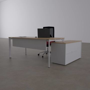 Five 120 cm Alt Etajerli Çalışma Masası 180x80 - Meşe
