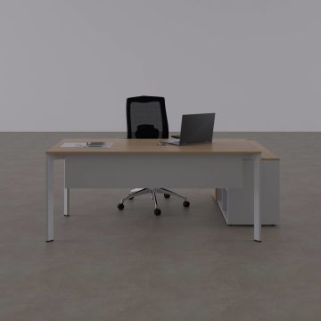 Five 120 cm Alt Etajerli Çalışma Masası 180x80 - Meşe