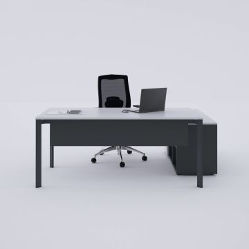 Five 120 cm Alt Etajerli Çalışma Masası 200x80 - Beyaz