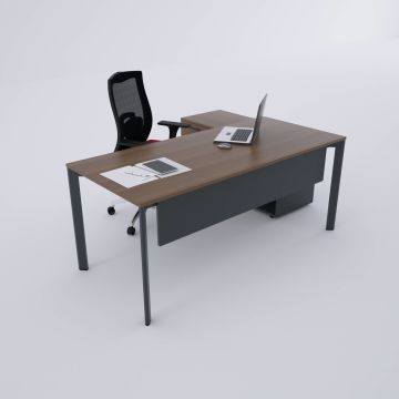 Five 120 cm Alt Etajerli Çalışma Masası 200x80 - Ceviz