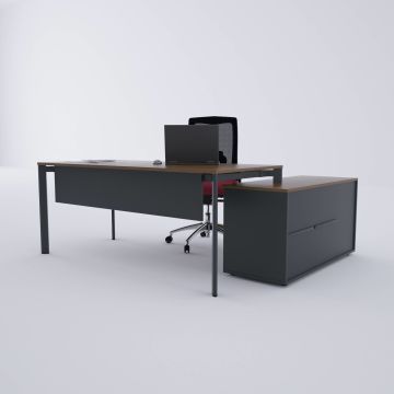 Five 120 cm Alt Etajerli Çalışma Masası 200x80 - Ceviz