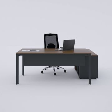 Five 120 cm Alt Etajerli Çalışma Masası 200x80 - Ceviz