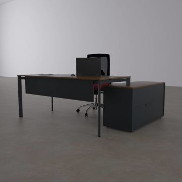 Five 120 cm Alt Etajerli Çalışma Masası 200x80 - Ceviz