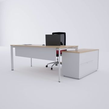 Five 120 cm Alt Etajerli Çalışma Masası 200x80 - Meşe