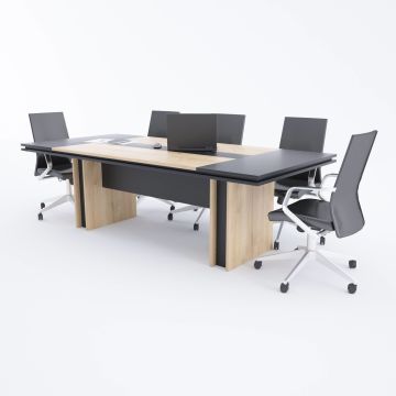 Rectan Toplantı Masası L 240x110 - Meşe+Antrasit