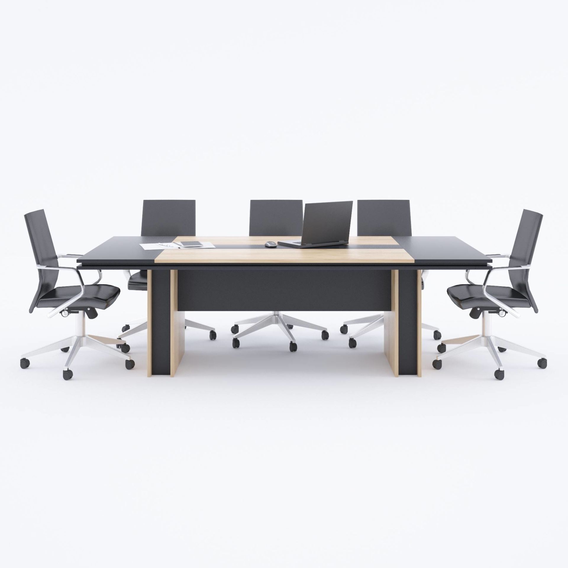 Rectan Toplantı Masası L 240x110 - Meşe+Antrasit