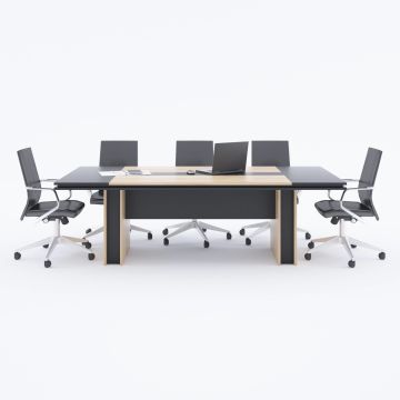 Rectan Toplantı Masası L 240x110 - Meşe+Antrasit