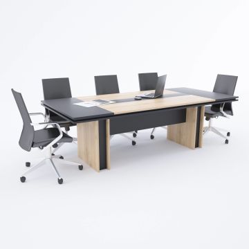 Rectan Toplantı Masası L 240x110 - Meşe+Antrasit