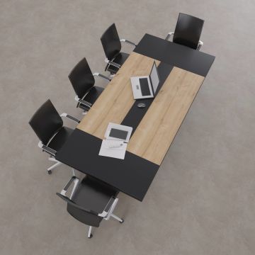 Rectan Toplantı Masası L 240x110 - Meşe+Antrasit