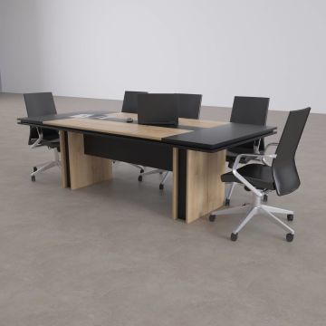 Rectan Toplantı Masası L 240x110 - Meşe+Antrasit