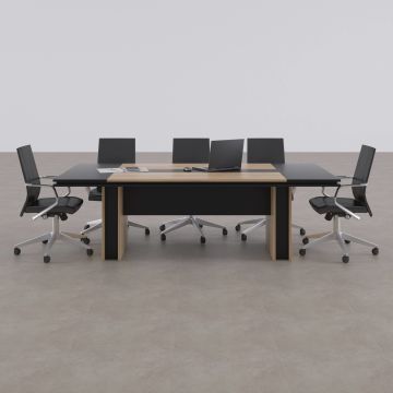 Rectan Toplantı Masası L 240x110 - Meşe+Antrasit