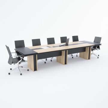 Rectan Toplantı Masası L 360x110 - Meşe+Antrasit