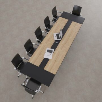 Rectan Toplantı Masası L 360x110 - Meşe+Antrasit