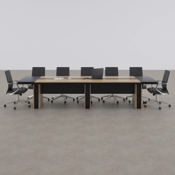 Rectan Toplantı Masası L 360x110 - Meşe+Antrasit