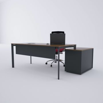 Five 80 cm Alt Etajerli Çalışma Masası 160x80 - Ceviz