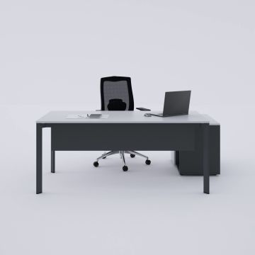 Five 80 cm Alt Etajerli Çalışma Masası 180x80 - Beyaz