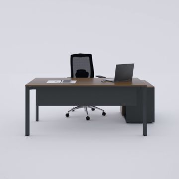 Five 80 cm Alt Etajerli Çalışma Masası 180x80 - Ceviz