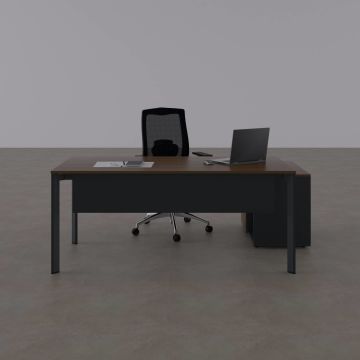 Five 80 cm Alt Etajerli Çalışma Masası 180x80 - Ceviz