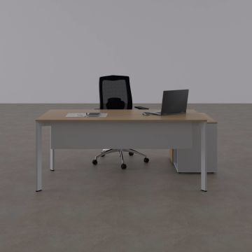 Five 80 cm Alt Etajerli Çalışma Masası 180x80 - Meşe