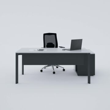 Five 80 cm Alt Etajerli Çalışma Masası 200x80 - Beyaz