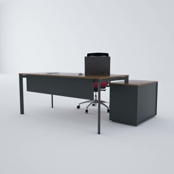 Five 80 cm Alt Etajerli Çalışma Masası 200x80 - Ceviz