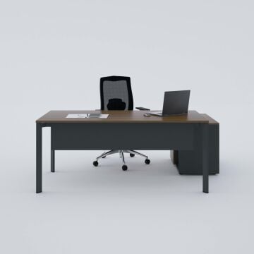 Five 80 cm Alt Etajerli Çalışma Masası 200x80 - Ceviz