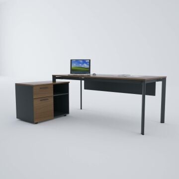 Five 80 cm Alt Etajerli Çalışma Masası 200x80 - Ceviz