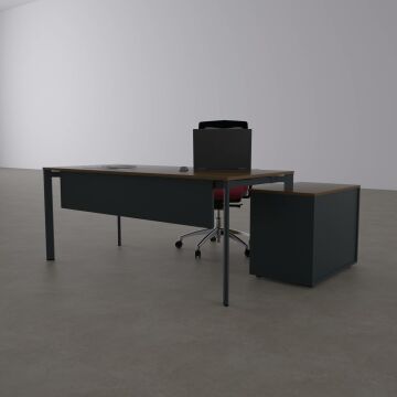 Five 80 cm Alt Etajerli Çalışma Masası 200x80 - Ceviz