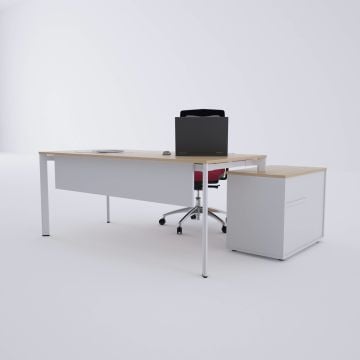 Five 80 cm Alt Etajerli Çalışma Masası 200x80 - Meşe