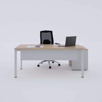 Five 80 cm Alt Etajerli Çalışma Masası 200x80 - Meşe