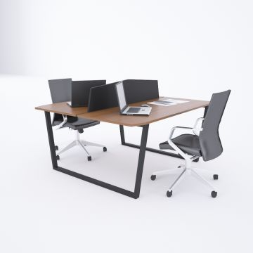 Aleos İkili Çalışma Masası 140x140 - Ceviz