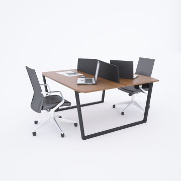 Aleos İkili Çalışma Masası 140x140 - Ceviz