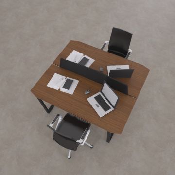 Aleos İkili Çalışma Masası 140x140 - Ceviz