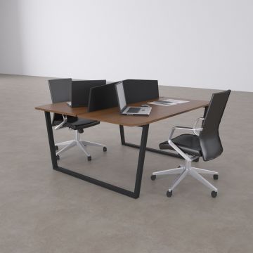 Aleos İkili Çalışma Masası 140x140 - Ceviz