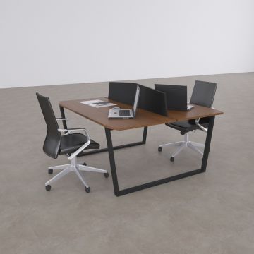 Aleos İkili Çalışma Masası 140x140 - Ceviz