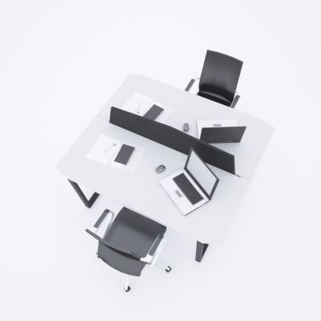 Aleos İkili Çalışma Masası 160x140 - Beyaz