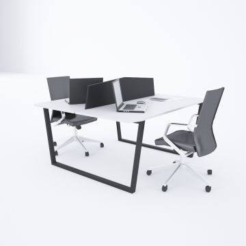 Aleos İkili Çalışma Masası 160x140 - Beyaz