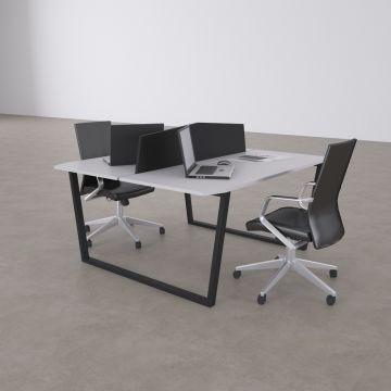 Aleos İkili Çalışma Masası 160x140 - Beyaz