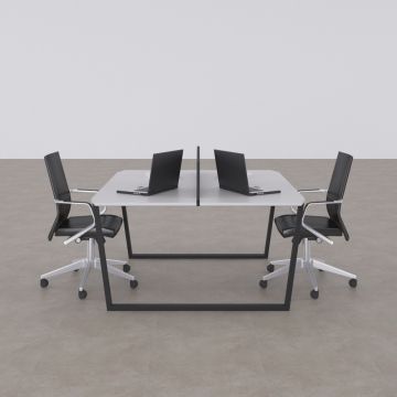 Aleos İkili Çalışma Masası 160x140 - Beyaz