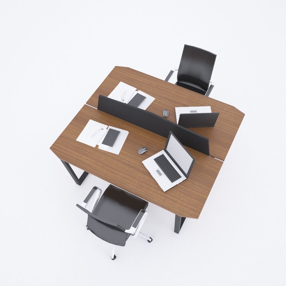 Aleos İkili Çalışma Masası 160x140 - Ceviz