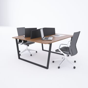 Aleos İkili Çalışma Masası 160x140 - Ceviz