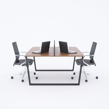 Aleos İkili Çalışma Masası 160x140 - Ceviz