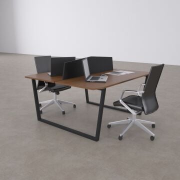 Aleos İkili Çalışma Masası 160x140 - Ceviz