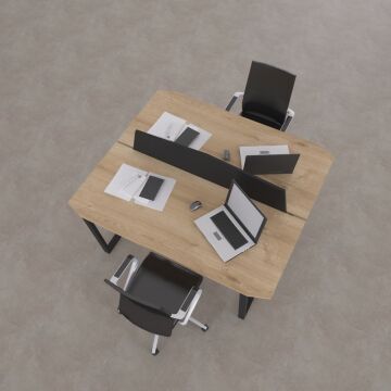 Aleos İkili Çalışma Masası 160x140 - Meşe